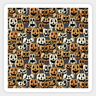 Pile of Jack o Laterns - Halloween Pattern - Bright Colors Sticker